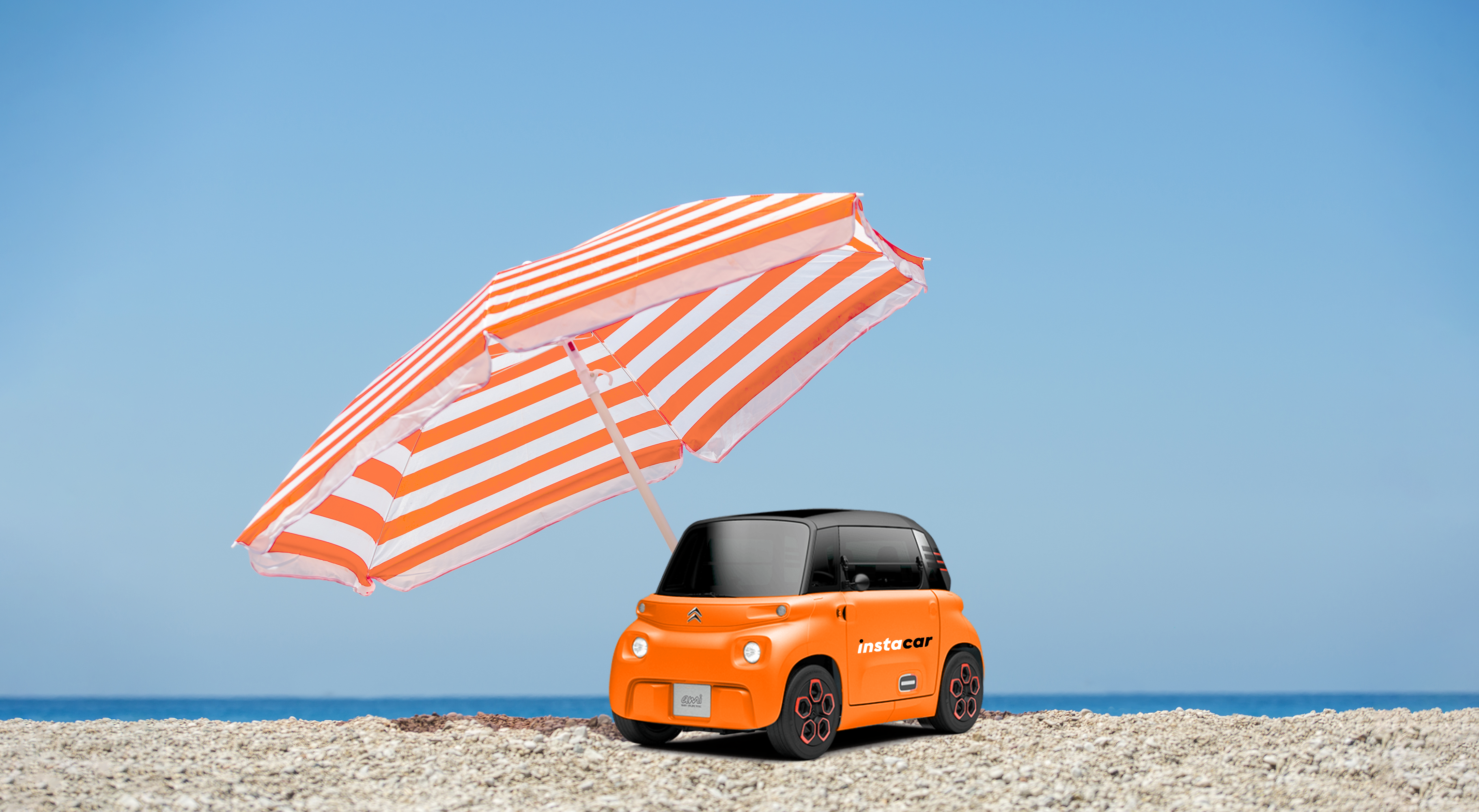 Citroen ami στην παραλία