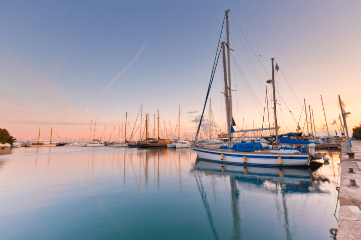 boats at the sunset