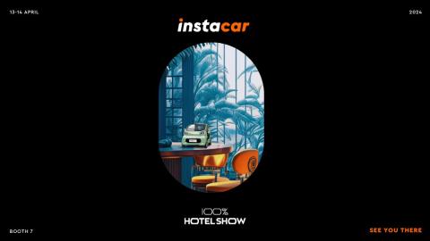 promo image of instacar's participation in the 100% hotel show